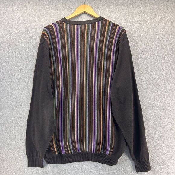 St. Croix Men's XL Colorful Geometric Pattern Sweater 3D Knit Grandpa Crewneck - Picture 4 of 12